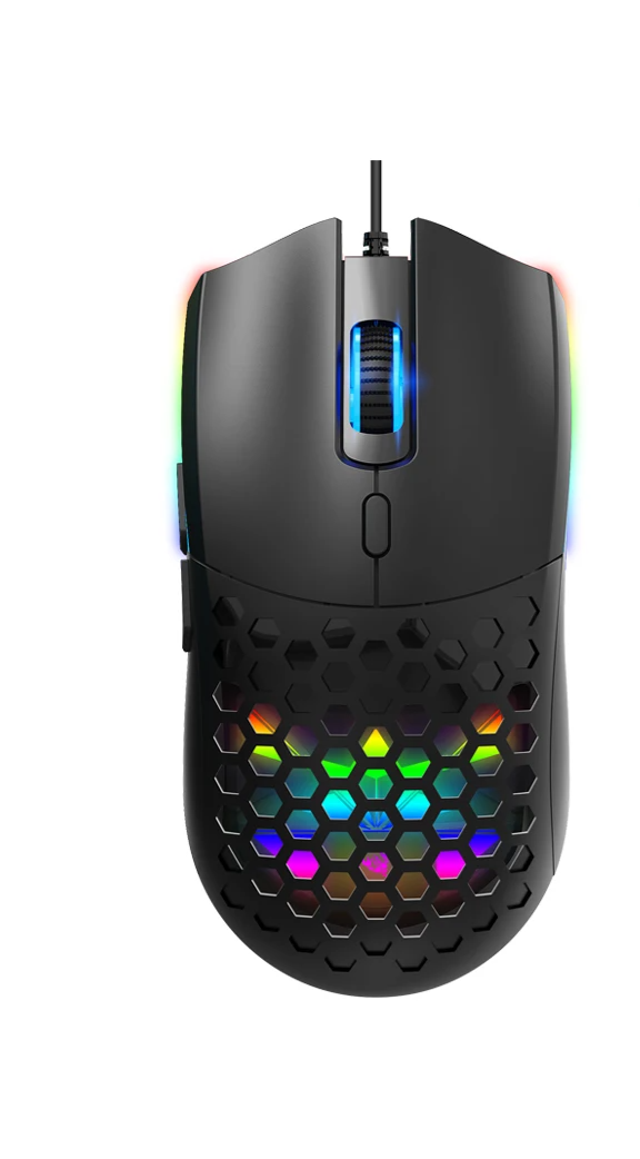 Leichte Gaming-Maus mit Wabenstruktur und 6400 DPI