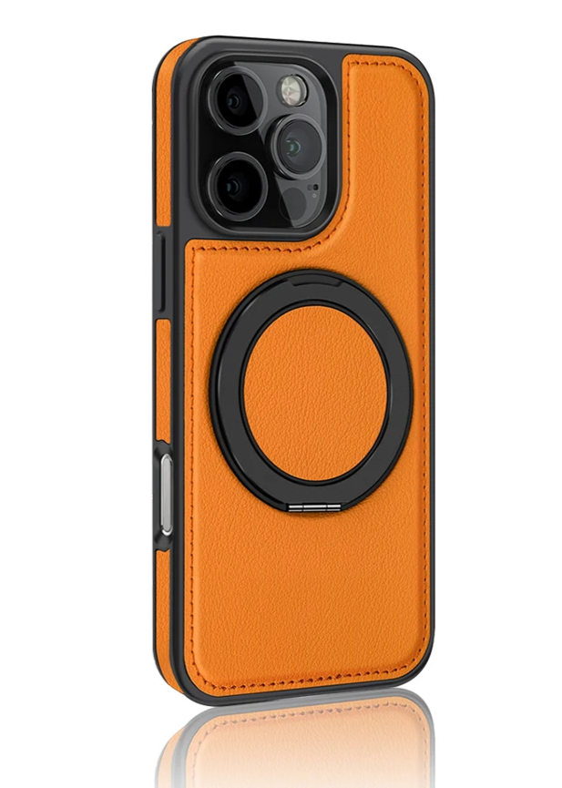 Lederhülle mit 360° Ringständer für iPhone 17