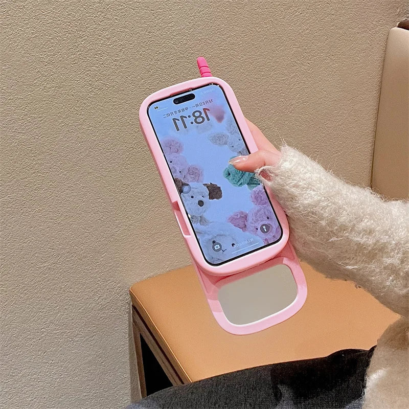 Süße 3D-Spiegelhülle mit Schleife für iPhone