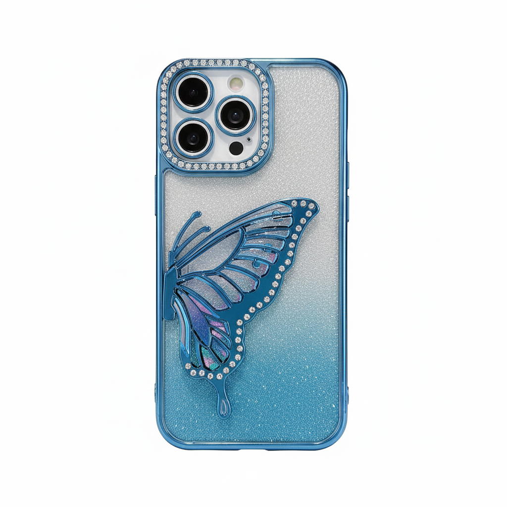 Glitzernde Schmetterling-Hülle für iPhone 17
