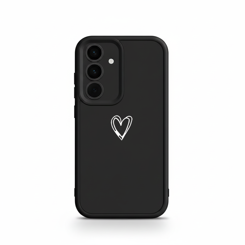 Cute Heart Silicone Case for Samsung Galaxy S25