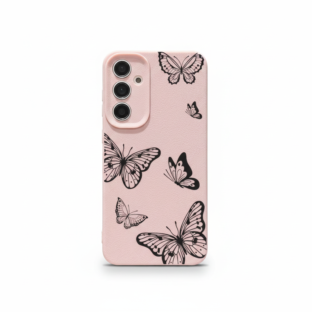 Elegante Schmetterlingshülle mit Leder-Optik für Samsung