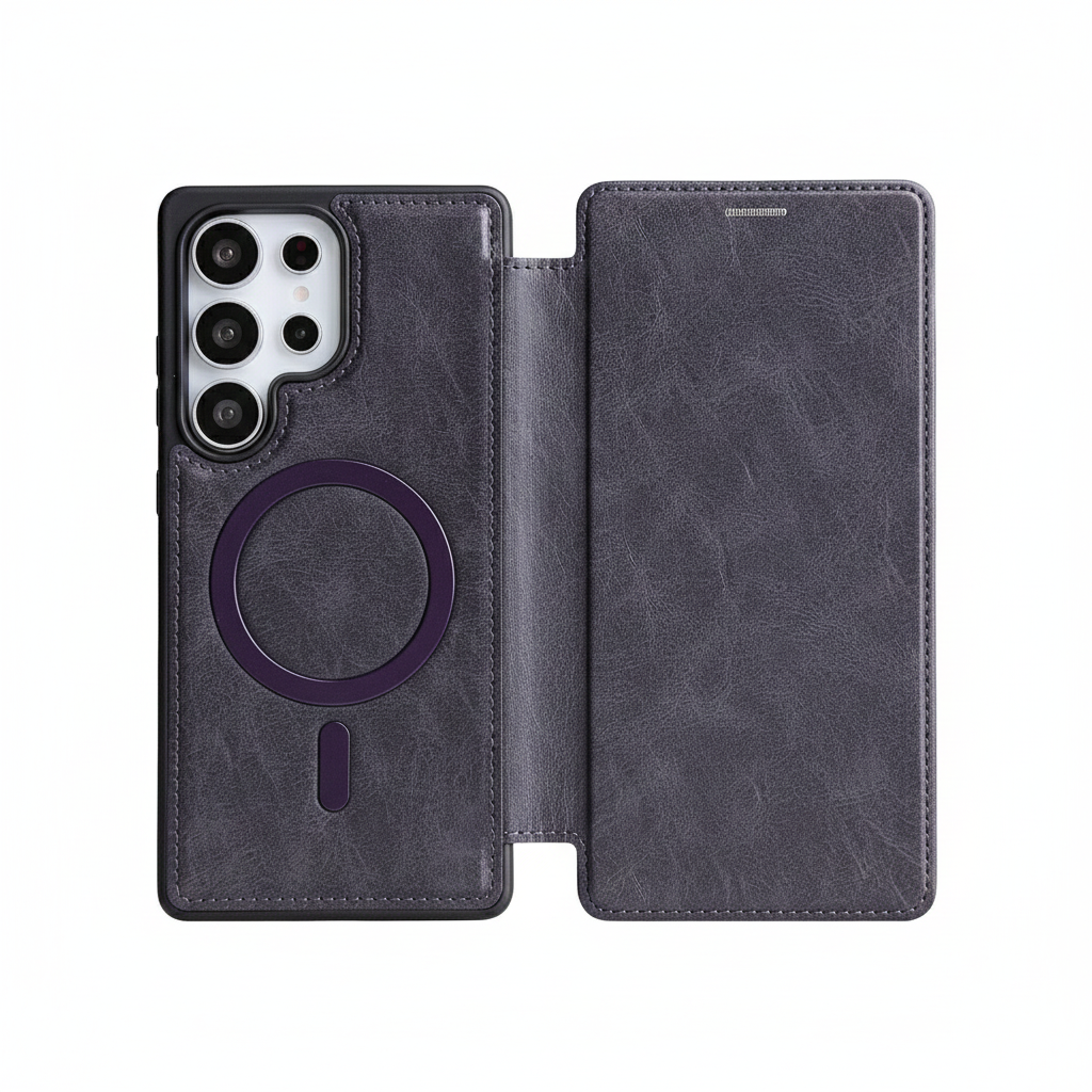 Luxury leather case with RFID & MagSafe for Galaxy S25