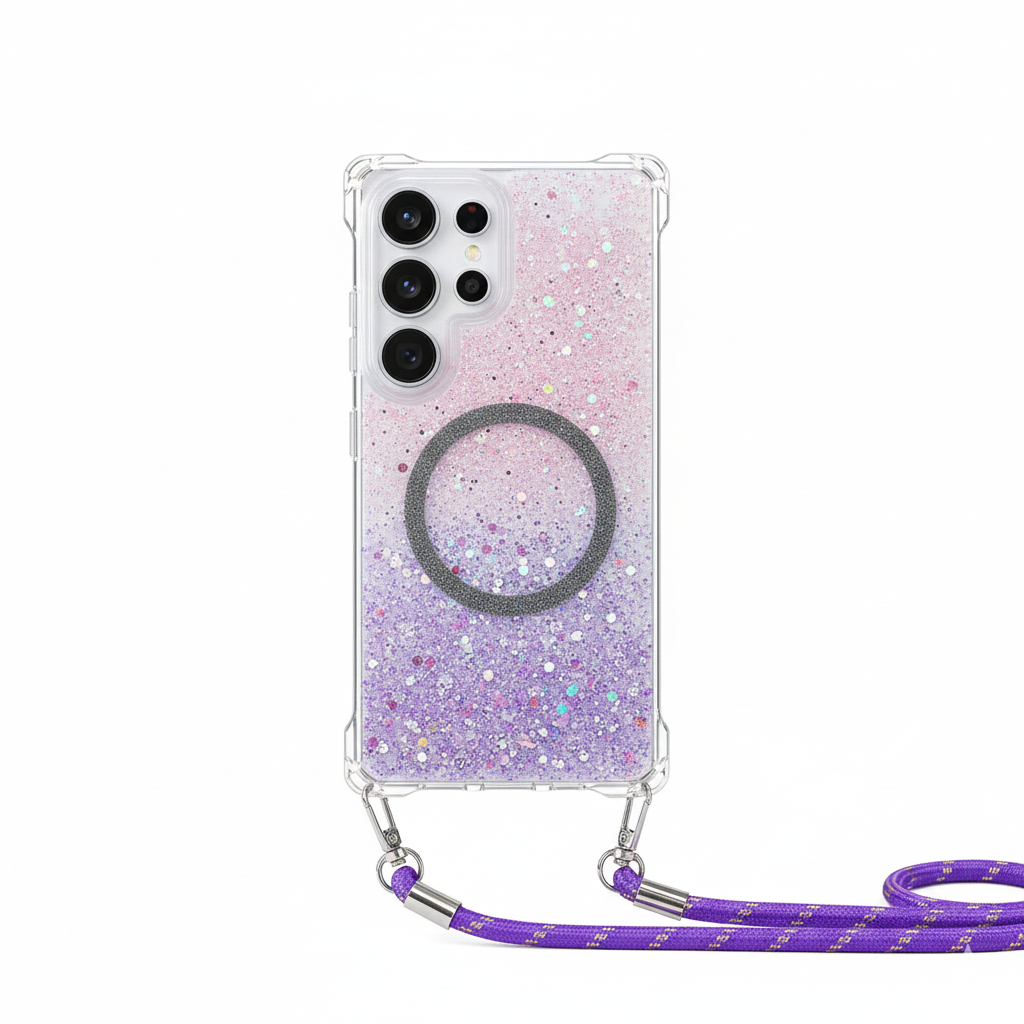 Glitter case with magnetic band for Samsung S25 Ultra