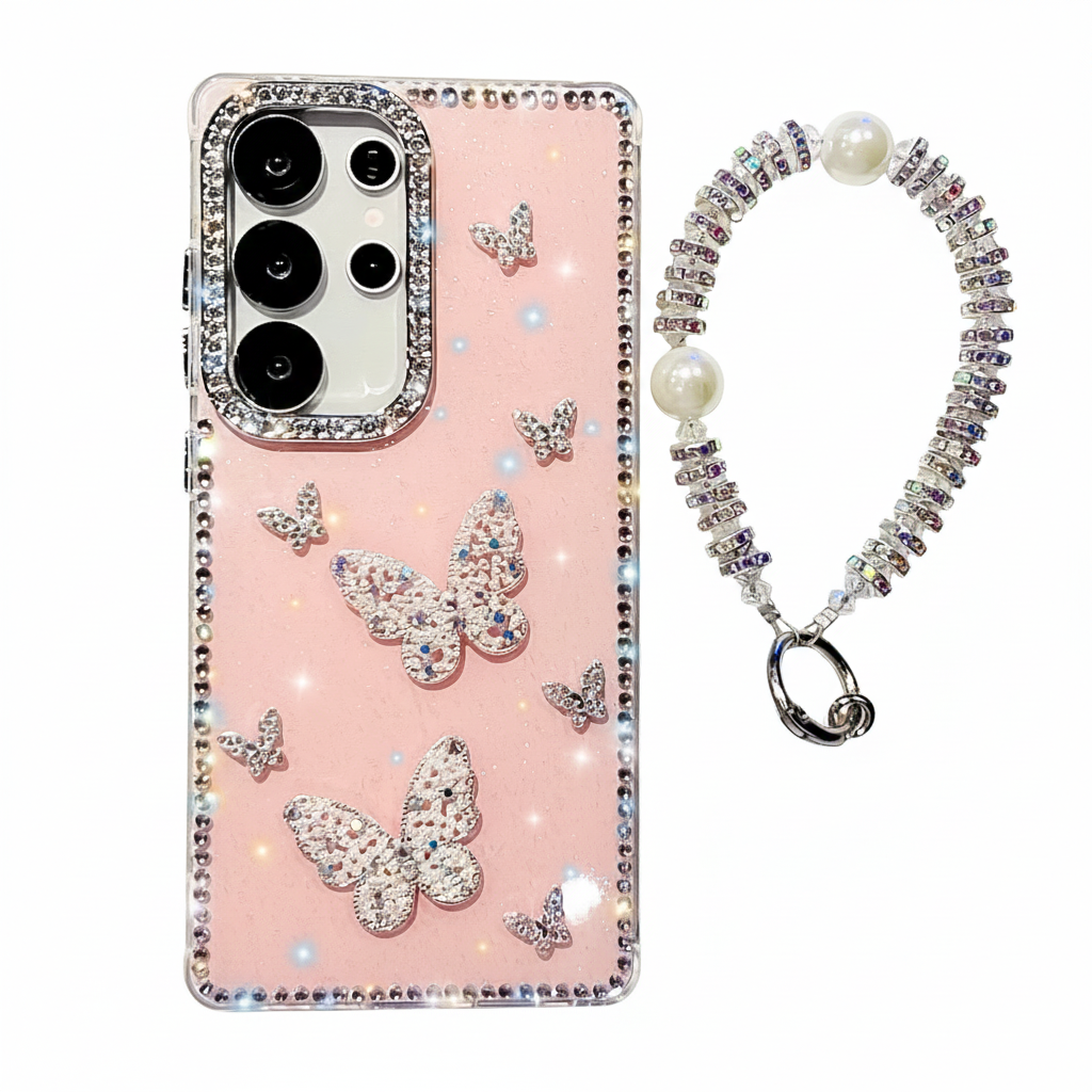 Luxury Star Glitter Butterfly Case for Samsung S25