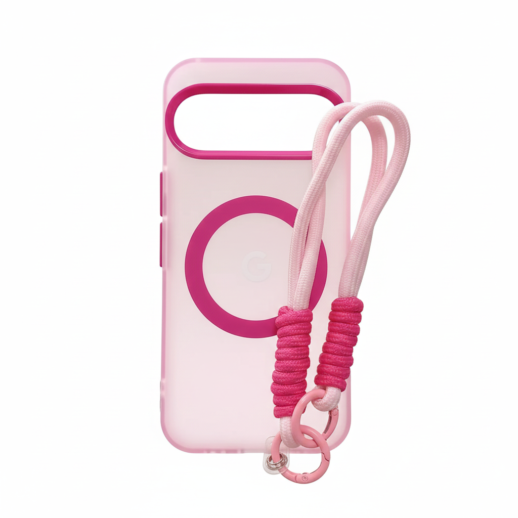 Matte transparent phone case with strap