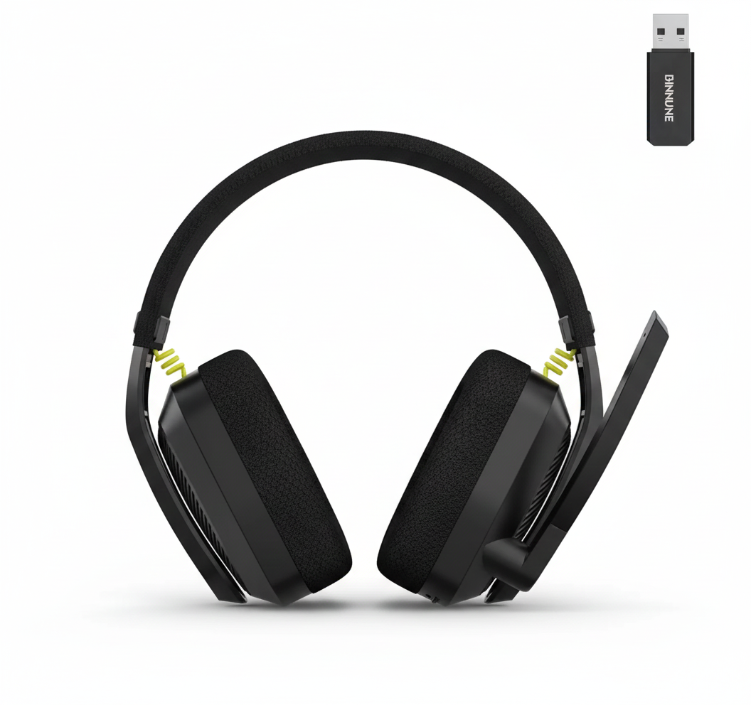Casque de jeu sans fil BINNUNE 2,4 GHz
