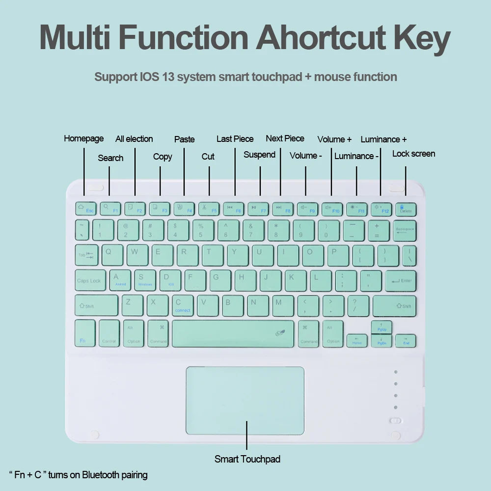 Touchpad Tastatur Hülle mit Maus für iPad