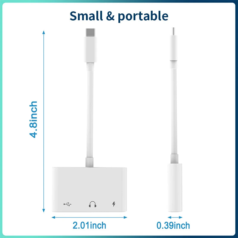 USB Typ-C auf 3,5 mm Audio & OTG Adapter für Smartphone und Tablet