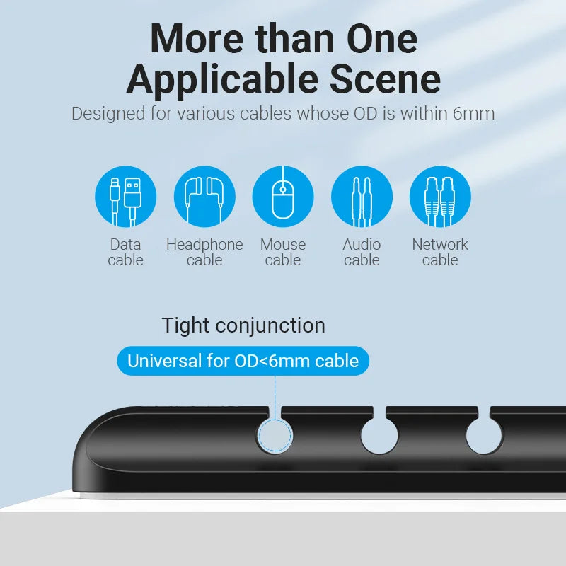 Flexibler Silikon Kabel Organizer für Auto und Büro