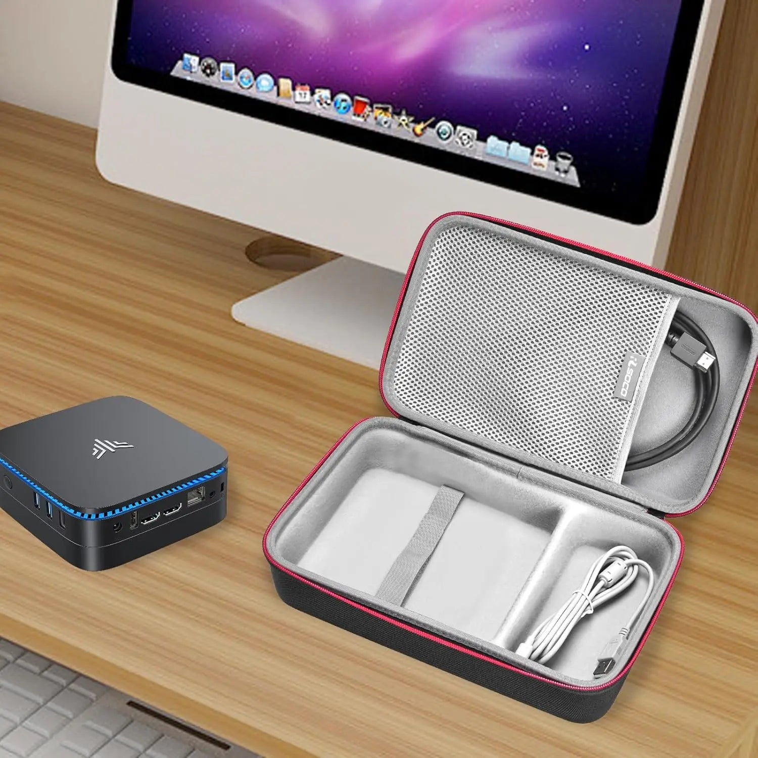 Hardcase Reise Schutzhülle für Mini PC – Tragetasche für Nucbox K8 Plus Desktop-Computer