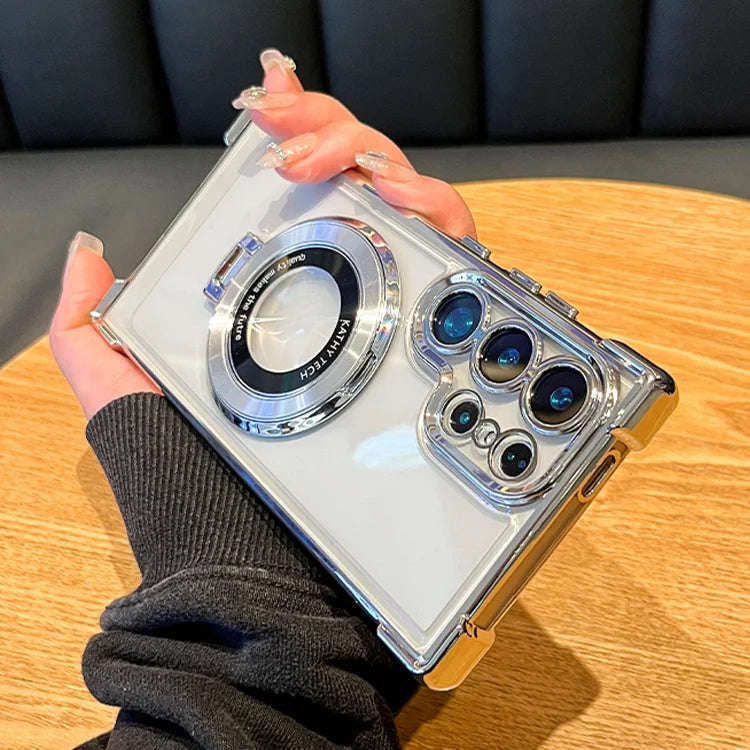 Luxus Magnet Hülle für Samsung mit Ständer