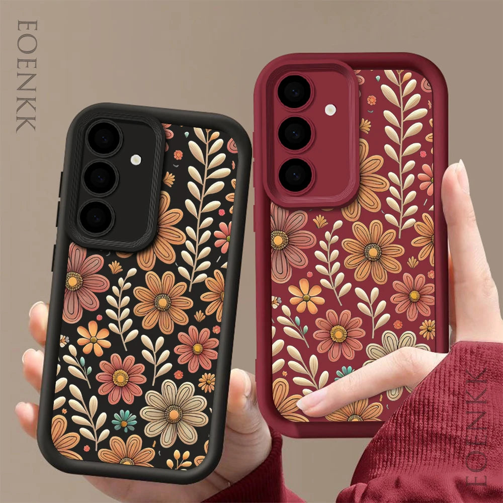 Leaf Pattern Silicone Case for Samsung Galaxy Models