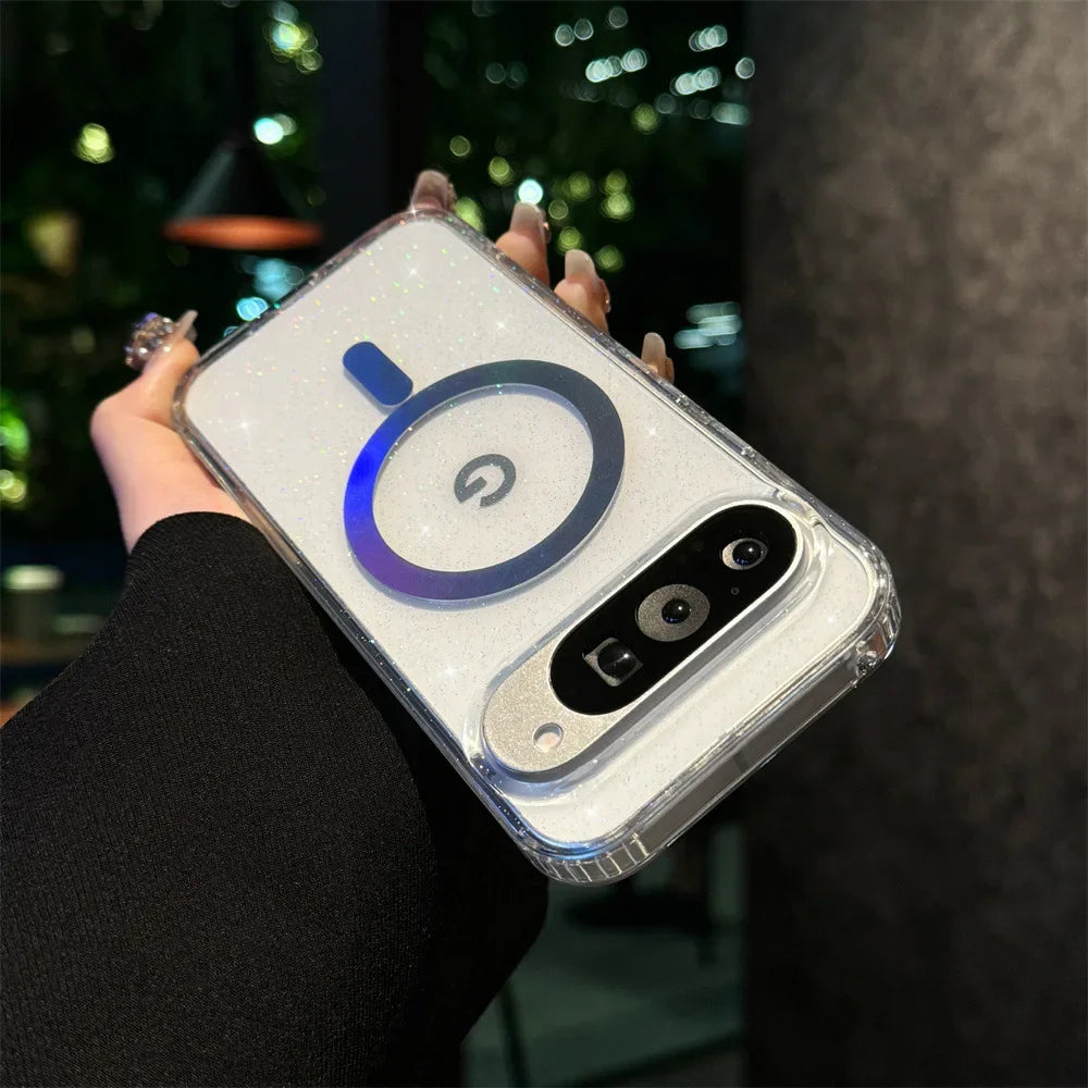 Transparente Glitzer Hülle für Google Pixel 10 Pro