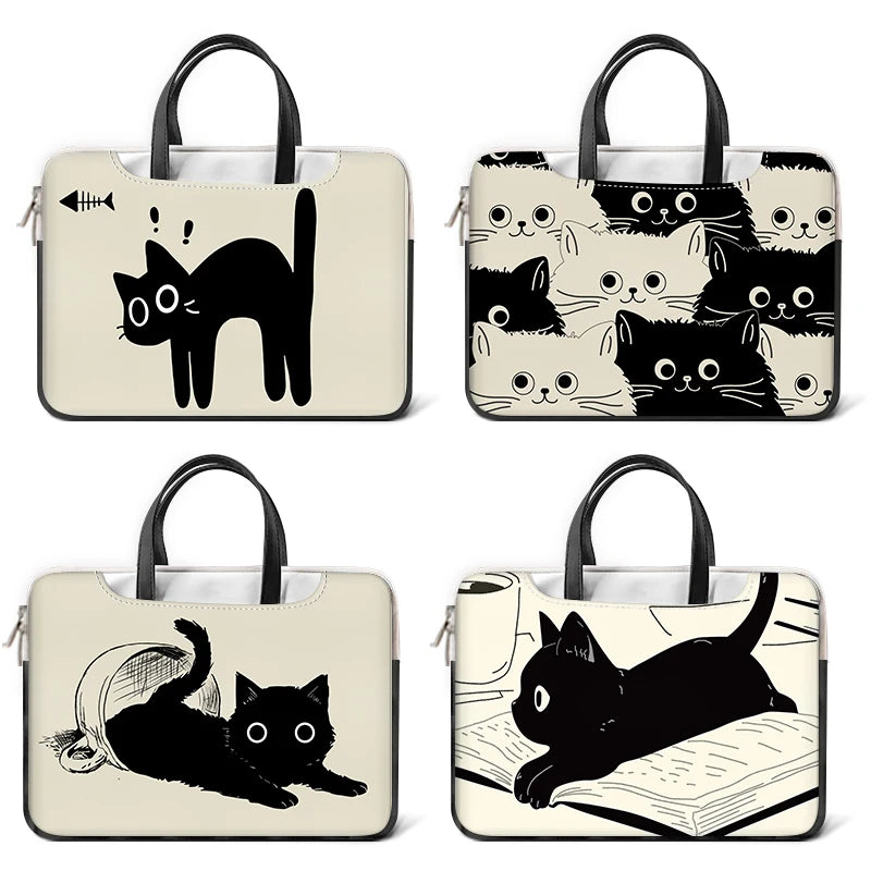 Sacoche pour ordinateur portable en PU DIY Cat 12-17 pouces