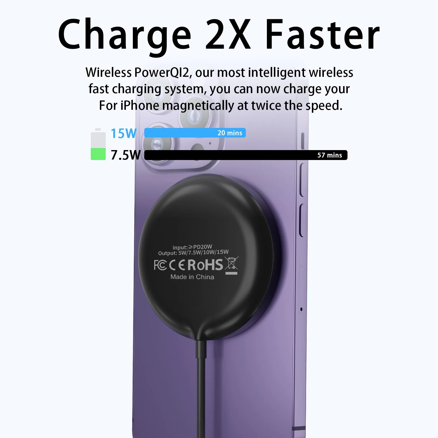 Magnetisches 15W Wireless Ladepad fürs Auto iPhone