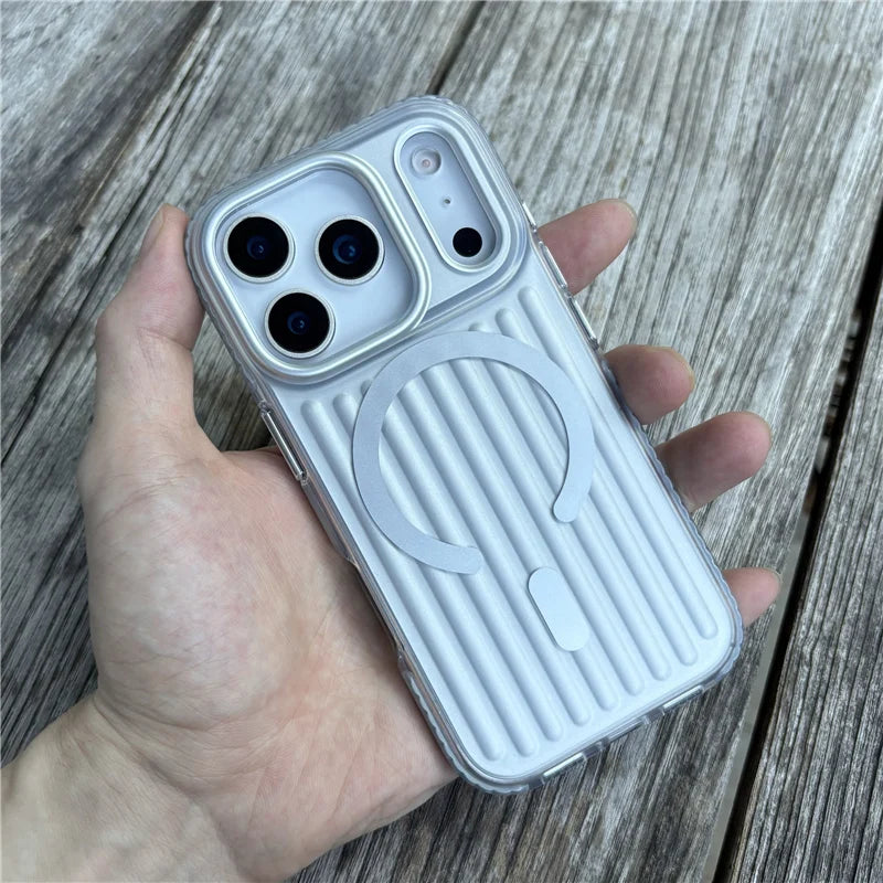 Luxuriöse matte gewellte Magsafe Hülle für iPhone 17 Pro Max