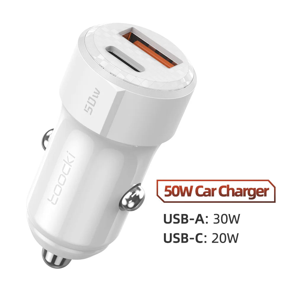 50W USB-C Car Charger PD QC 3.0 Mini