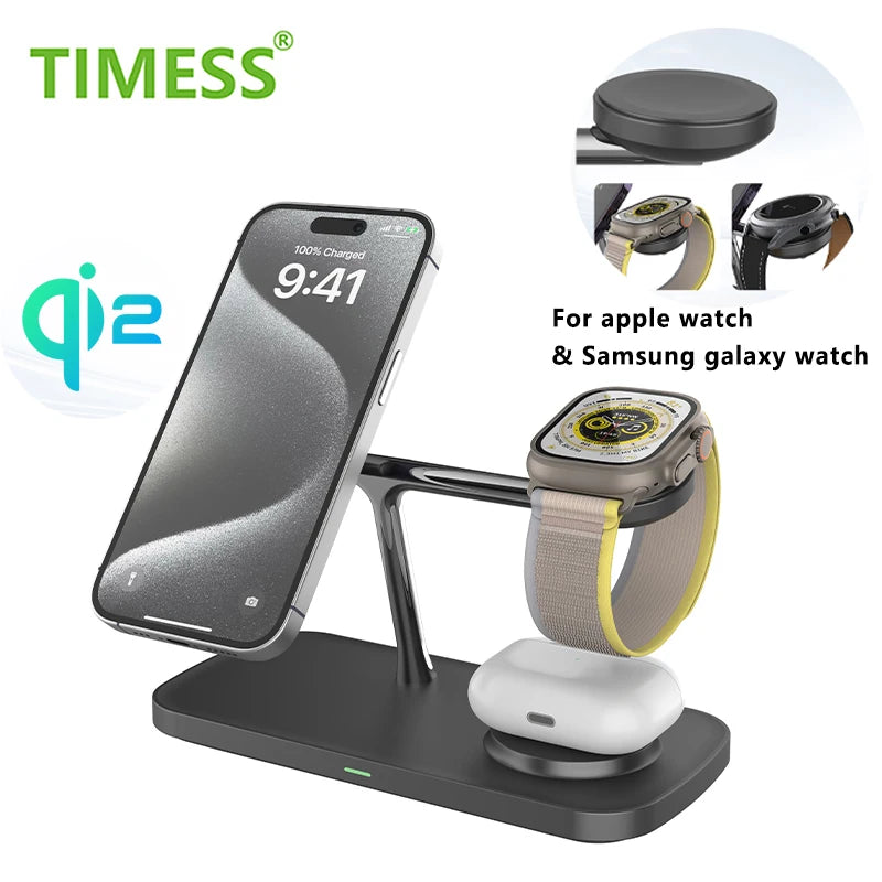 Qi2 3-in-1 Ladestation für iPhone, Watch & AirPods