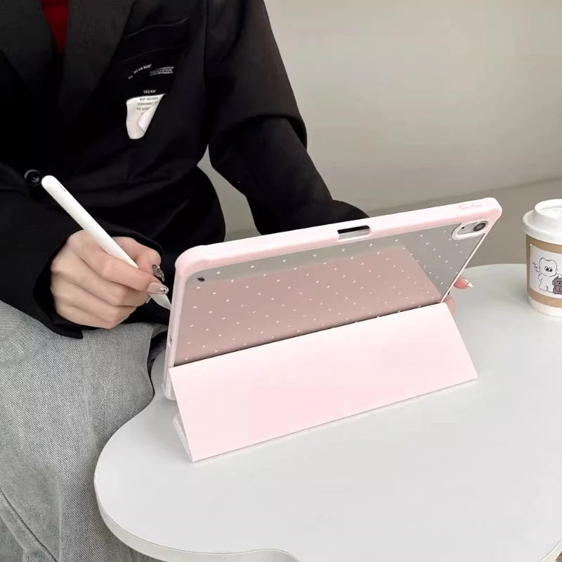 Polka Dots iPad Hülle Schwarz