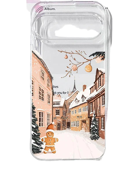 Winter-Handyhülle mit Schnee und Tannenbaum für Pixel