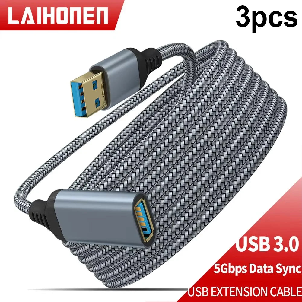 LAIHONEN USB 3.0 Nylon-Verlängerungskabel