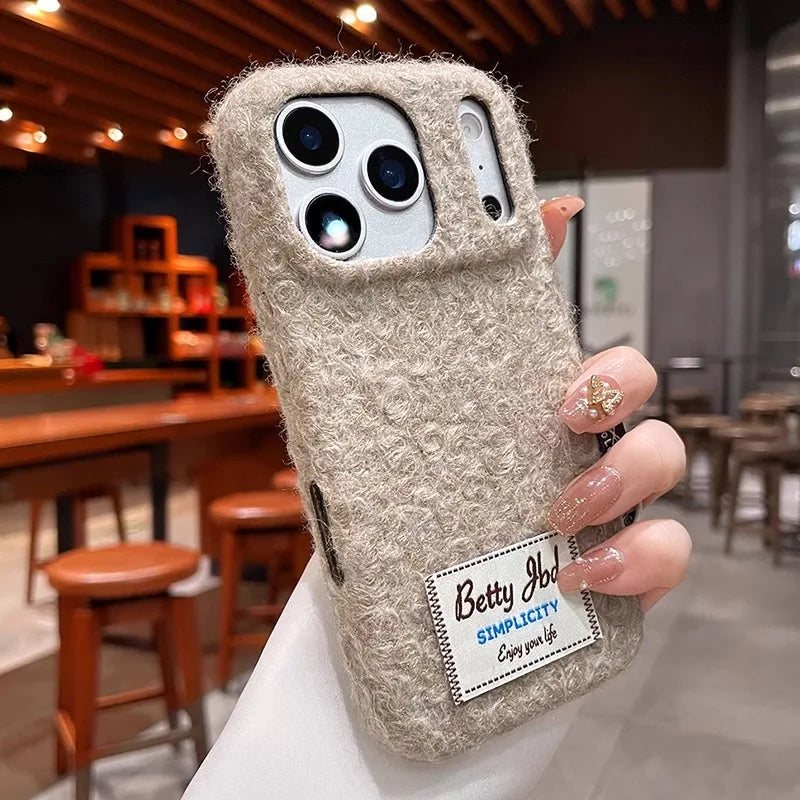 3D Herbst Winter Plüsch Hülle für iPhone 17 ProMax