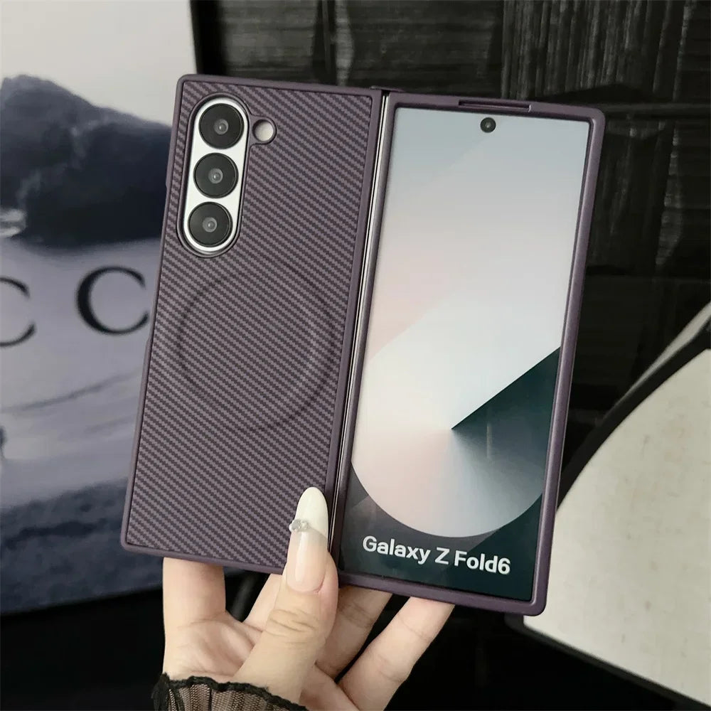 Magnetische Carbon Lederhülle Galaxy Z Fold
