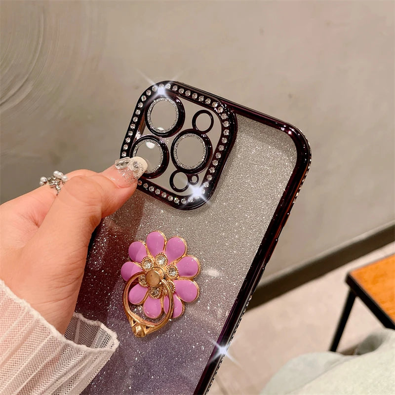 Luxus Flash Diamant Rahmen Hülle für iPhone 17