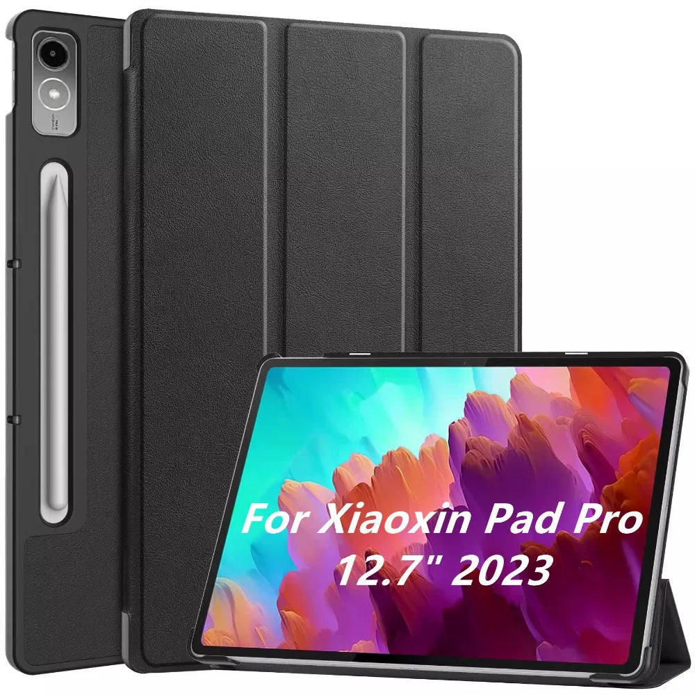 Für Lenovo Xiaoxin Pad Pro 12,7 zoll 2023 TB-370FU Tri-Folding Stand Smart Tablet Fall Für Lenovo Tab P12 Fall 12 7 Abdeckung funda