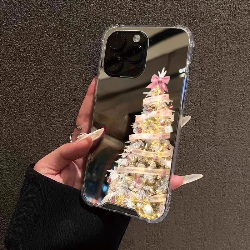 Weihnachtsbaum Muster Spiegel Hülle für Samsung S25