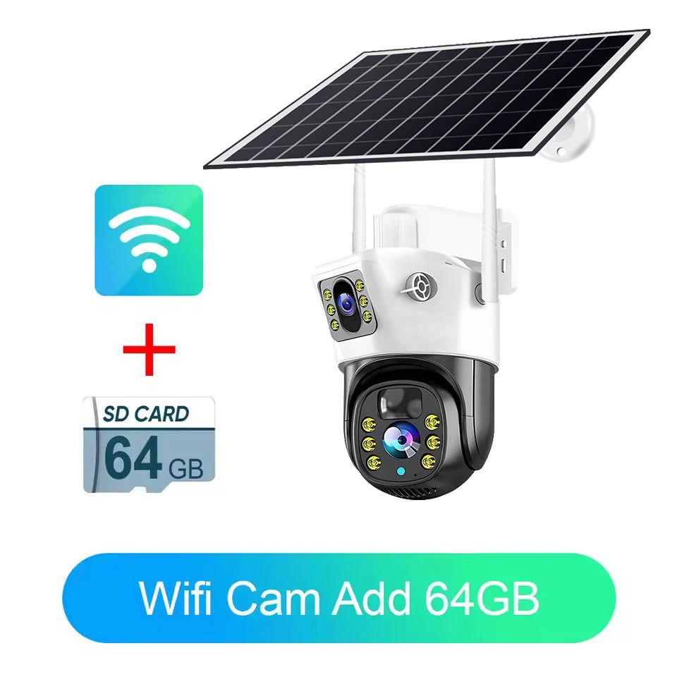 WiFi Dual-Lens Camera 4G Solar Night Vision Outdoor