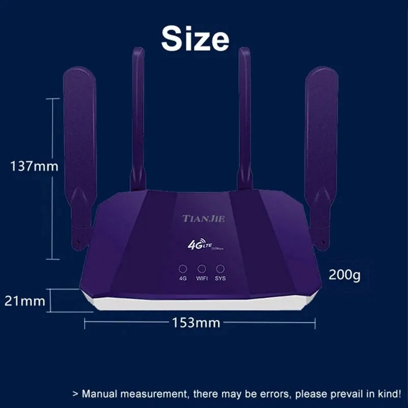 Tianjie 4G LTE WLAN Router mit SIM Slot