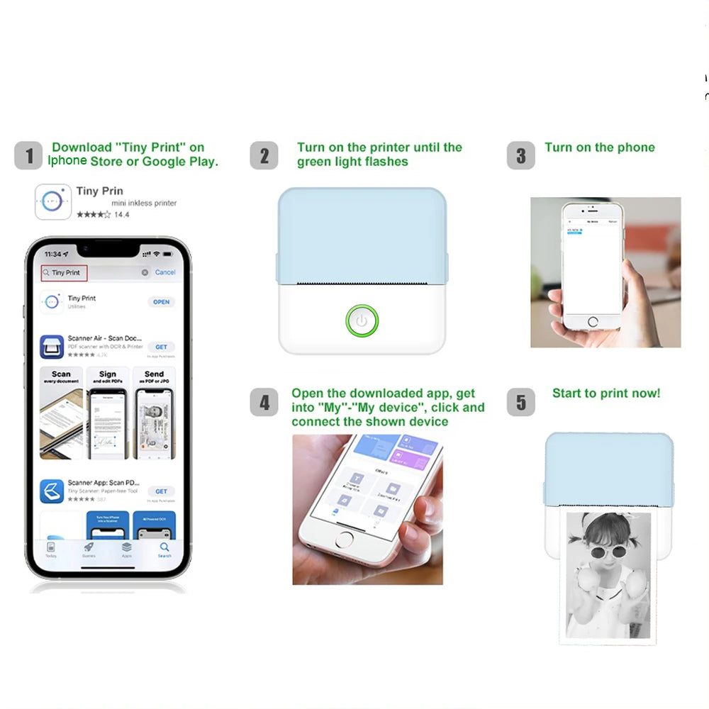 Mini Bluetooth HD-Thermodrucker für Studenten