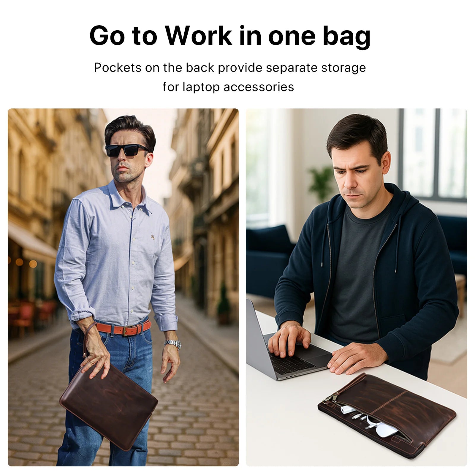 Echtleder Laptop Tasche 16 Zoll Herren MacBook Dell ASUS