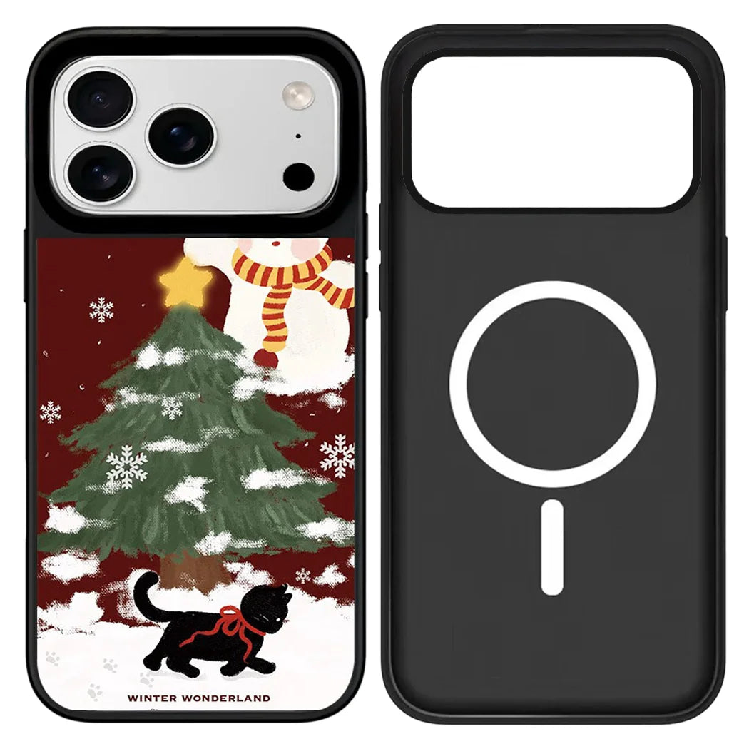 Weihnachts Schneemann Spiegel Hülle für iPhone 17