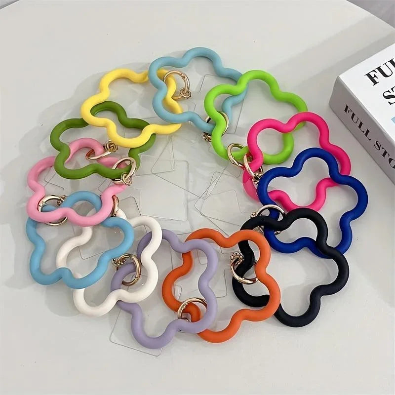 Silikon Armband Blumenmuster Lanyard Anti‑Fall