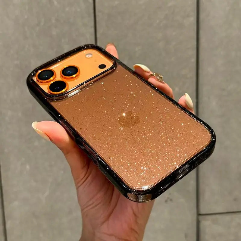 Luxuriöse Glitzernde, Transparente Hülle für iPhone 17 – Stoßfest