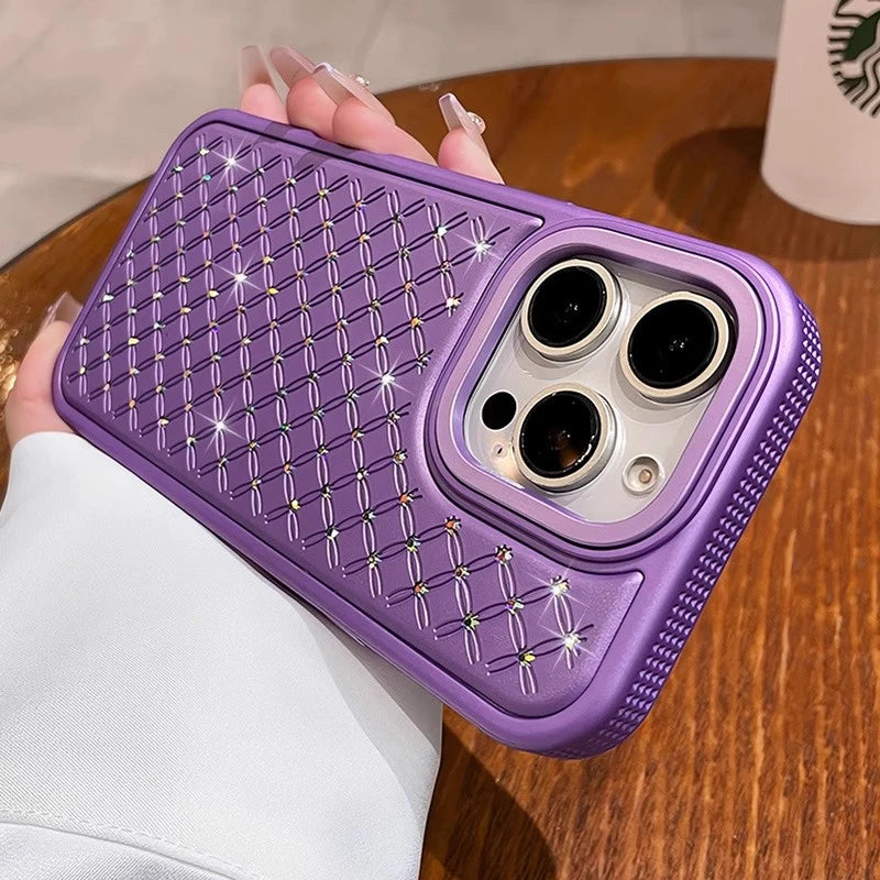 Luxus Glitzer Strass Gitter Hülle für iPhone 17