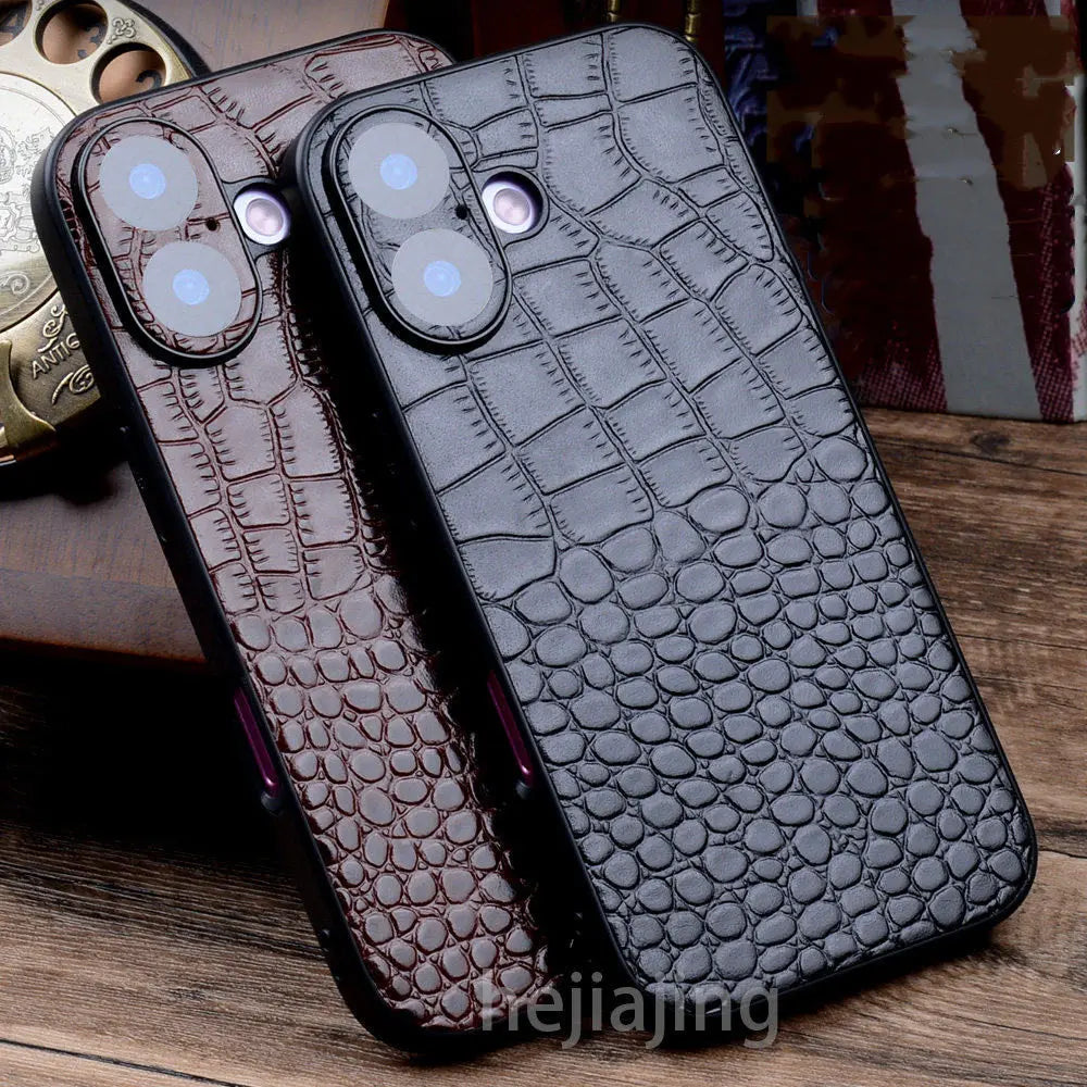 Echtleder Krokodilleder Hülle für iPhone 17 Pro Max