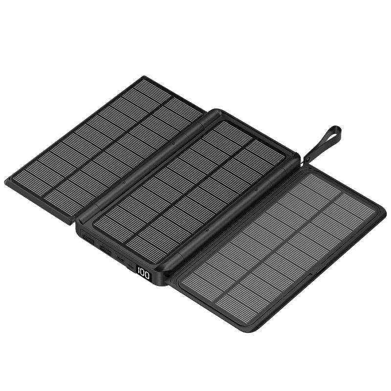 Foldable 20000mAh Solar Power Bank Qi Wireless