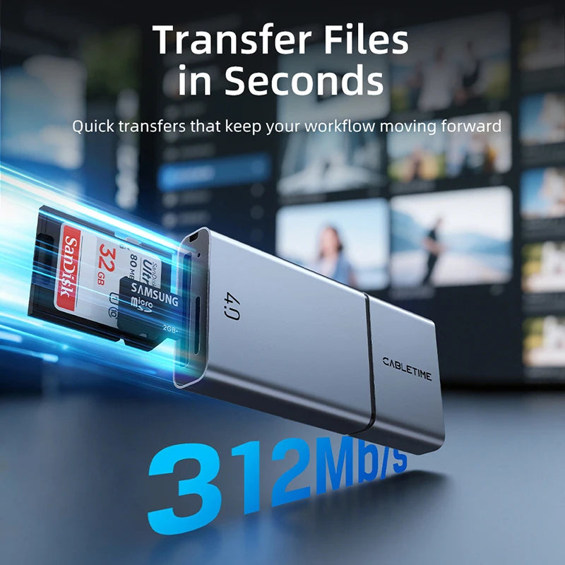 3-in-1 USB 4.0 Kartenleser SD/TF für iPhone iPad