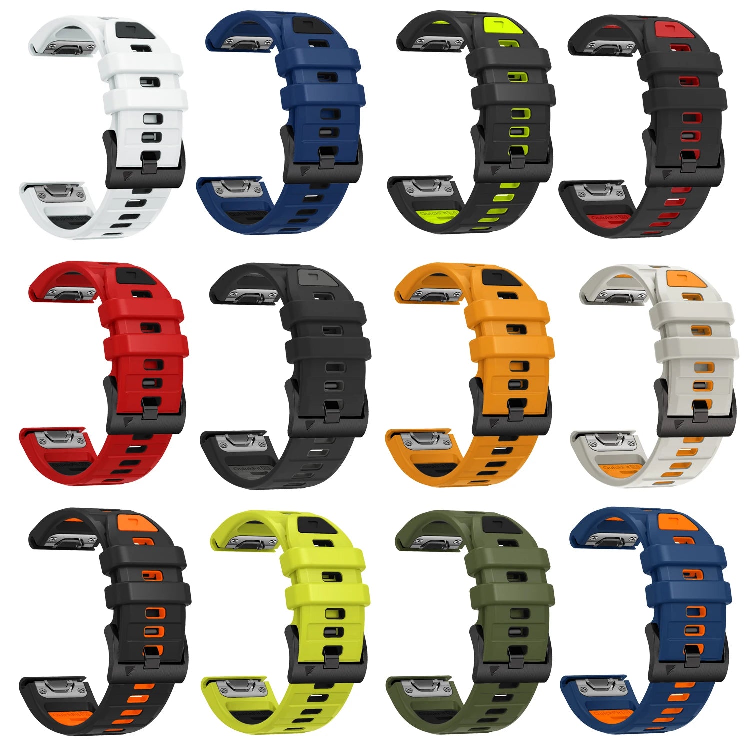 QuickFit silicone wristband 22/26 mm for Garmin watches