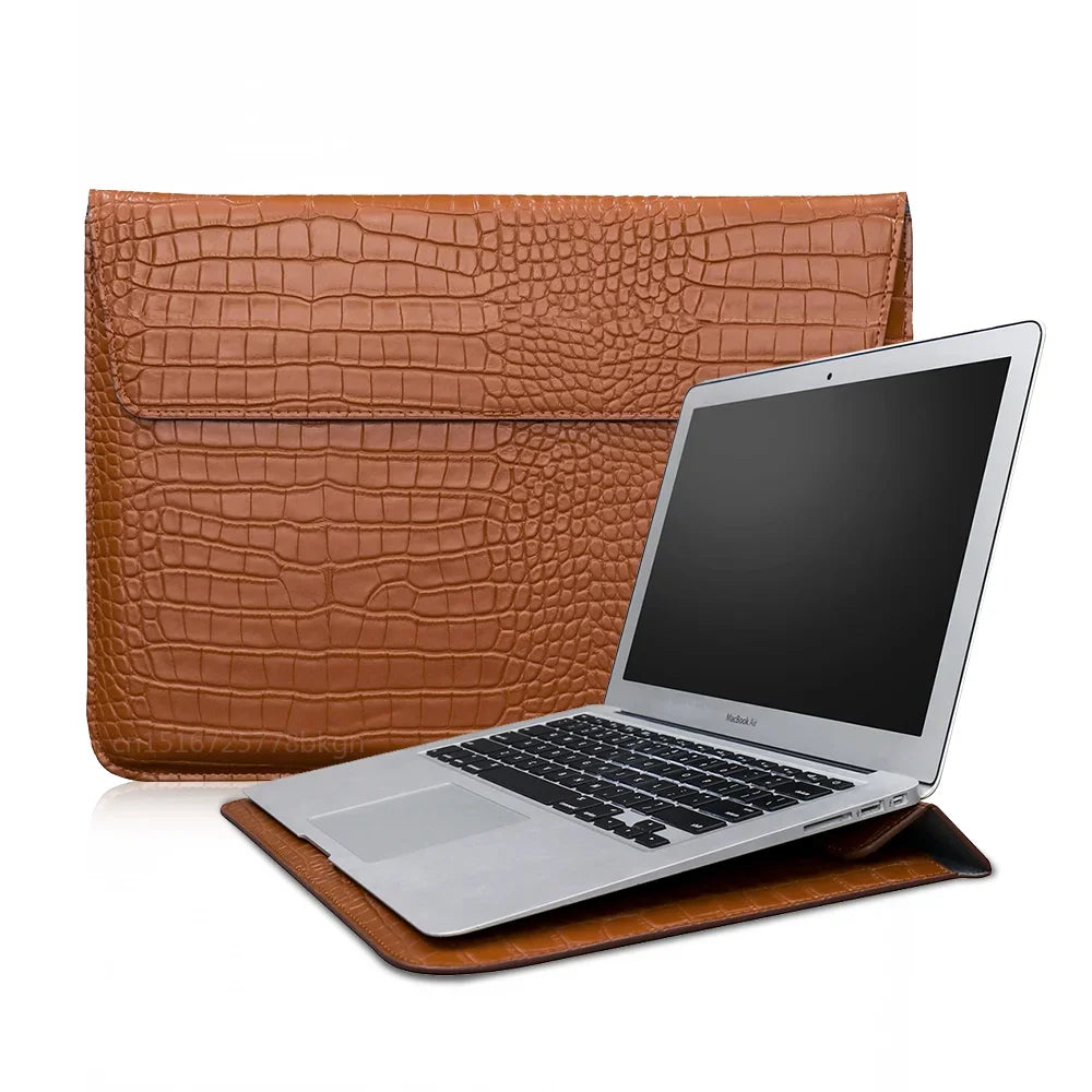 Krokodil-Leder Laptop Sleeve MacBook