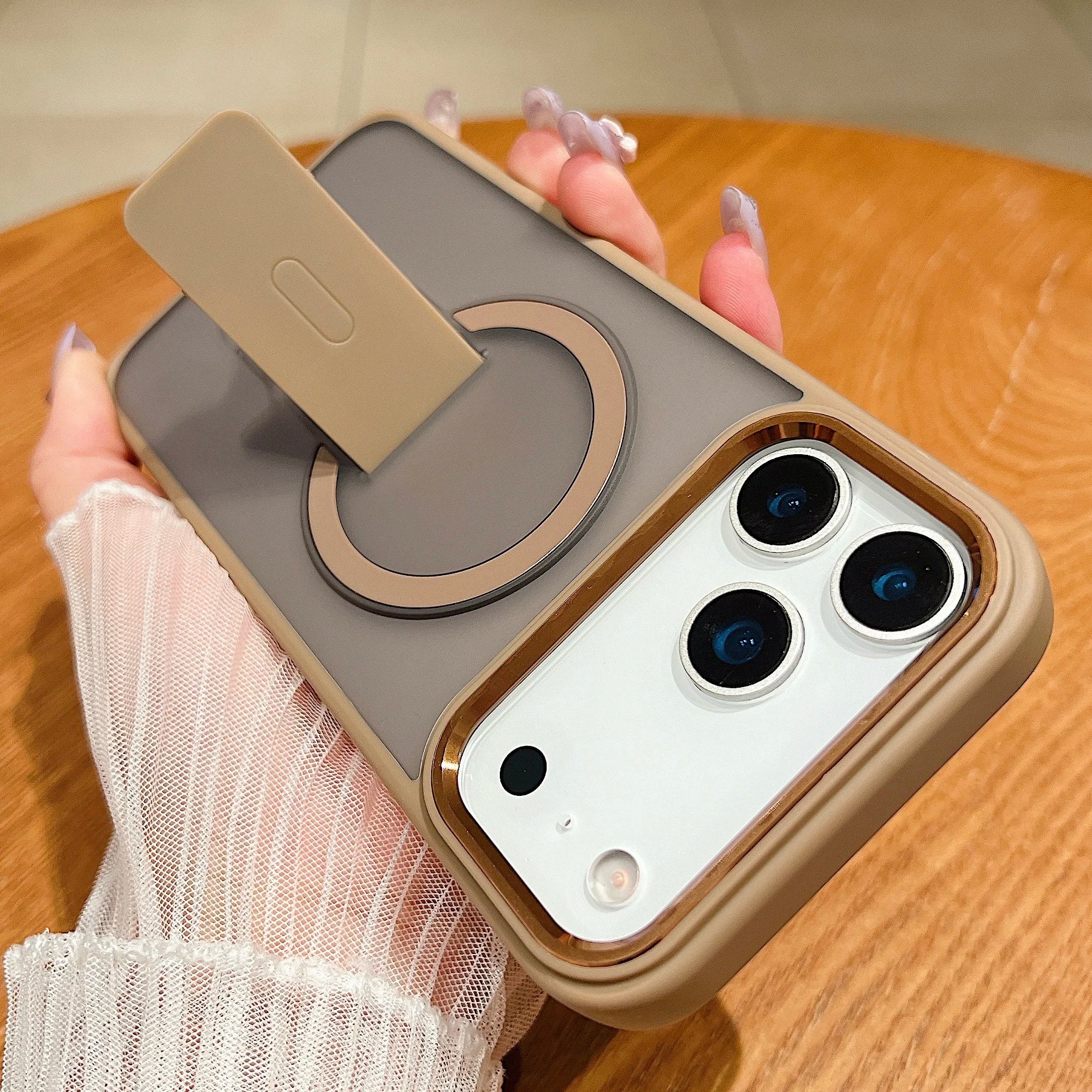 Magnetische Hülle mit Kickstand für iPhone 17–11