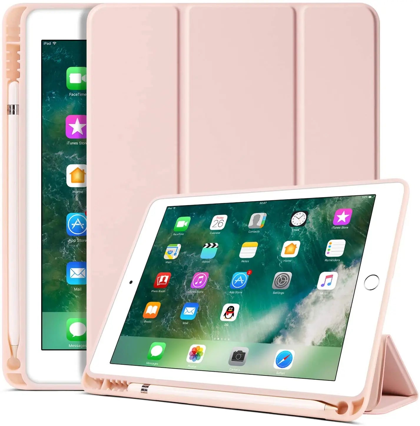 Case with pen holder for iPad models