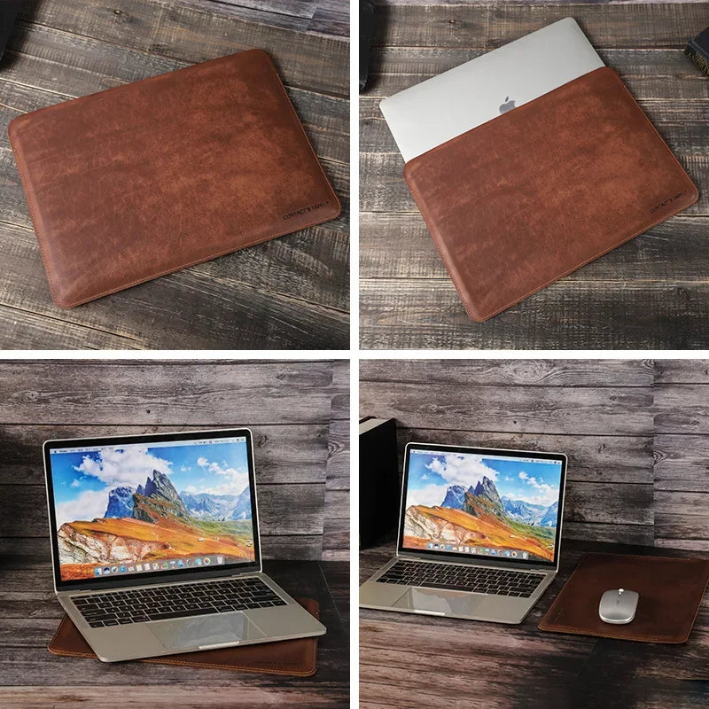 Handgefertigte Leder-Laptoptasche MacBook Air 13,6 Zoll