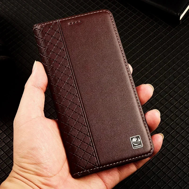 Rindsleder Flip Case mit Magnet für iPhone 17