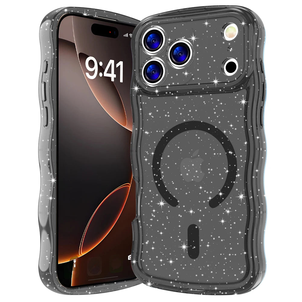 Luxus Magnethülle mit Glanz für iPhone 17 Pro Max