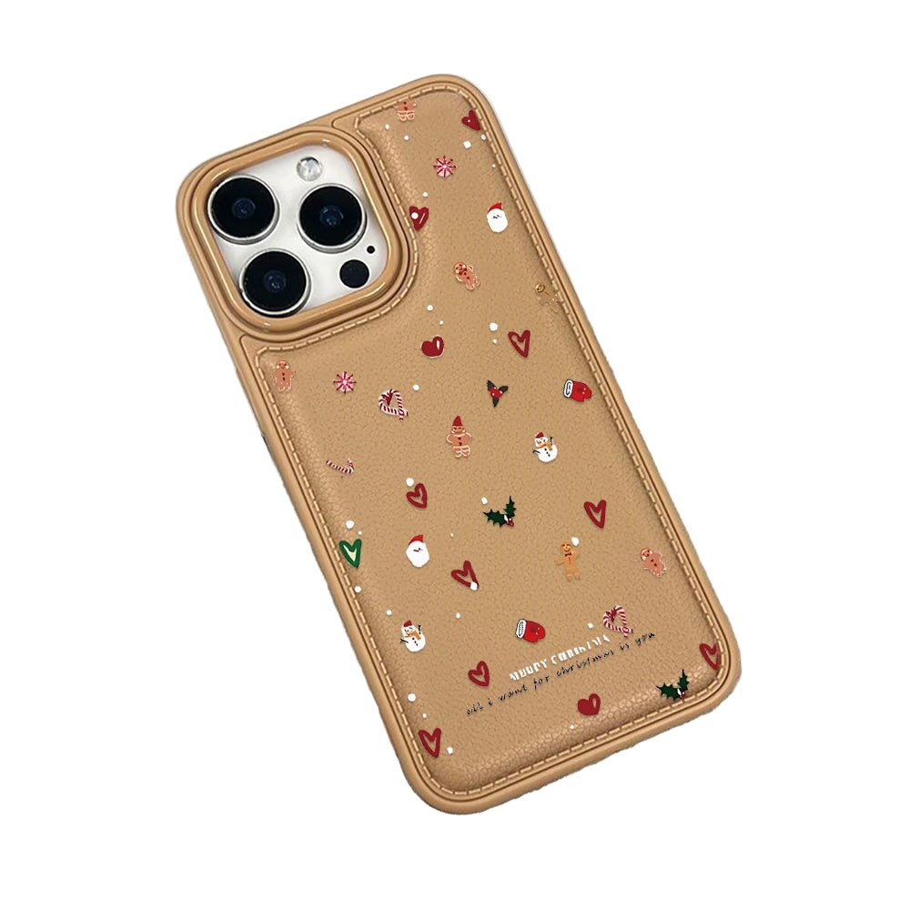 Weihnachts Handyhülle Leder Silikon für iPhone 17 Pro Max
